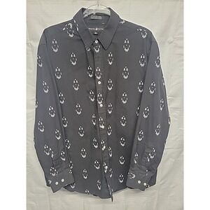 Large Mens Beverley Hills Polo Club Black Long Sleeve Button Down Shirt